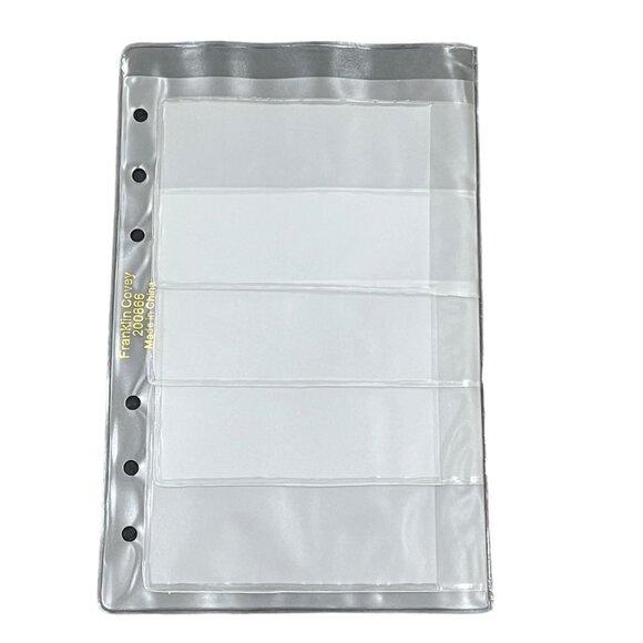 Franklin Covey 200866 Clear 4 Slot Flip Business Card Holder Pages Compact Plann - Picture 1 of 3